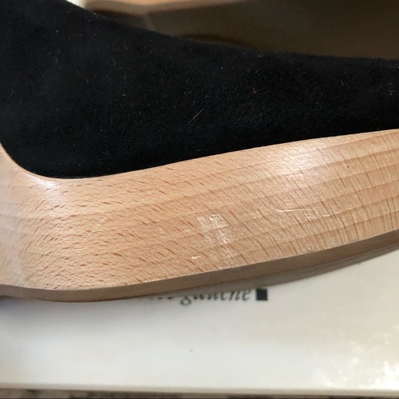 YSL Black Suede Wood Wedge - Picture 9 of 9
